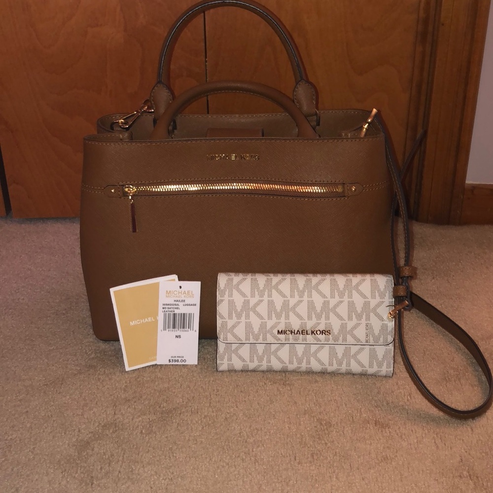 Michael Kors satchel and wallet set